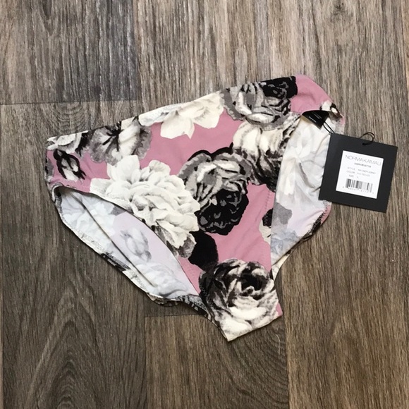 🍀FLASH SALE🍀 NWT Norma Kamali Pink Peonies Bikini Bottom XL - Picture 3 of 4